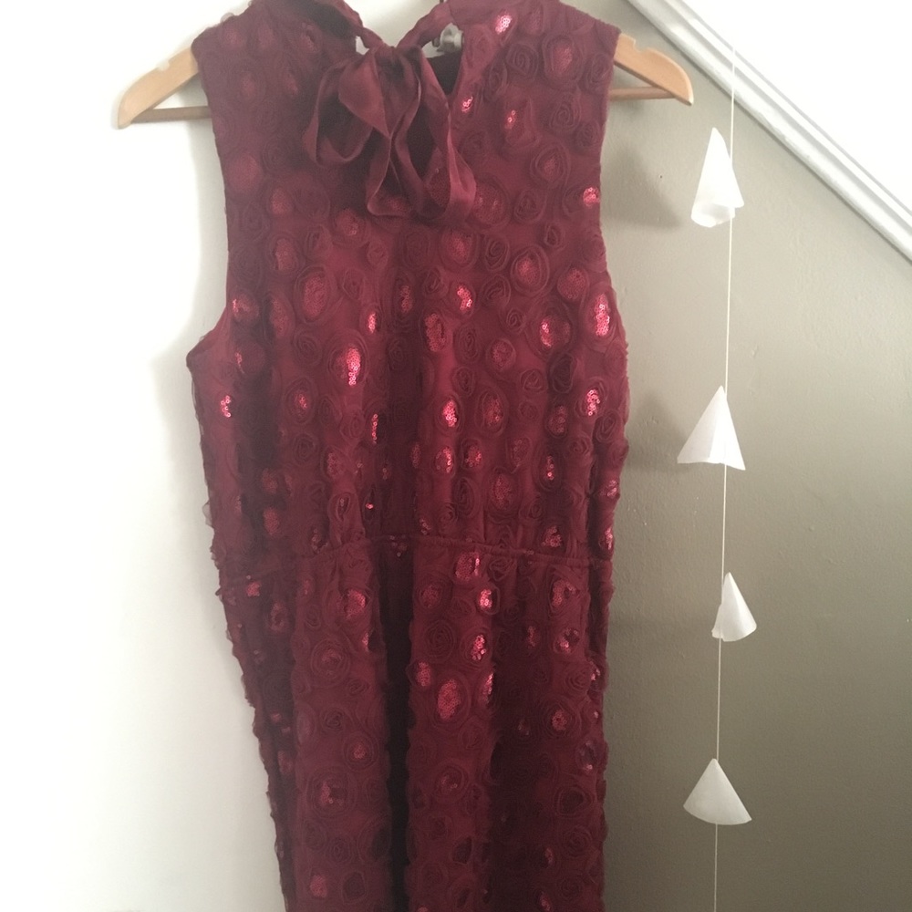 Sequin Anthropologie cocktail dress redwine/burg